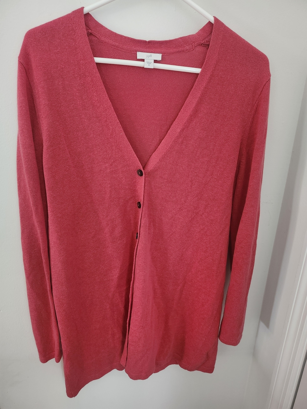 J. Jill Rose Pink V-Neck Button Cardigan